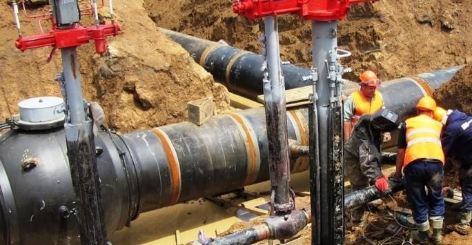 монтаж газопровода с помощью электросварной трубы